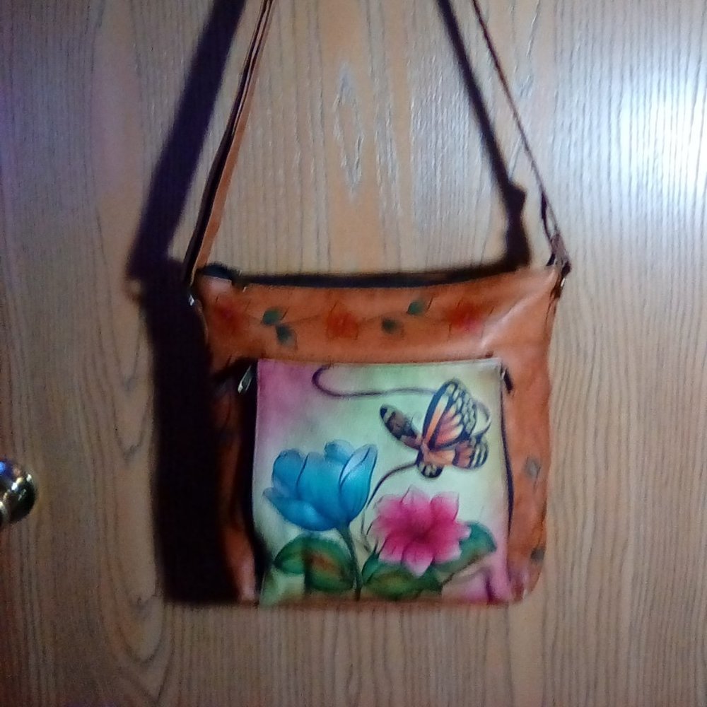 Anuschka  leather hand painted purse - Picture 2 of 9